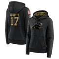 Kooe C.Panthers #17 Xavier Legette Player Black Salute to Service HoodiesStitched  Jerseys