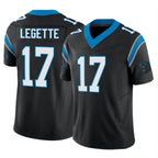 Kooe C.Panthers #17 Xavier Legette Player Black Vapor F.U.S.E. Limited Home Game Stitched Jerseys
