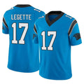 Kooe C.Panthers #17 Xavier Legette Player Blue Vapor F.U.S.E. Limited Home Game Stitched Jerseys