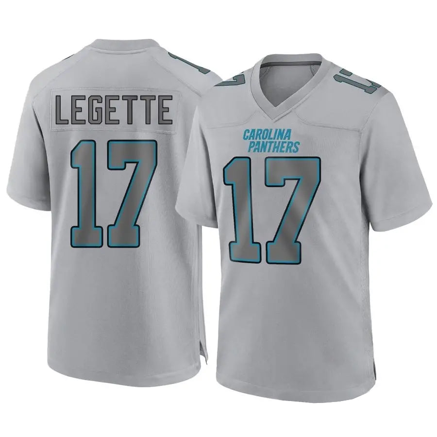 Kooe C.Panthers #17 Xavier Legette Player Grey Atmosphere Fashion Stitched  Jerseys