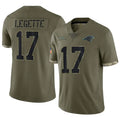 Kooe C.Panthers #17 Xavier Legette Player Salute To Service Olive Stitched Jerseys