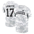 Kooe C.Panthers #17 Xavier Legette Player Salute to Service Hoodies & T-Shirts Stitched Jerseys