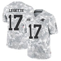 Kooe C.Panthers #17 Xavier Legette Player Salute to Service Limited Arctic Camo Stitched Jerseys