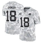 Kooe C.Panthers #18 Jalen Coker Player Arctic Camo Salute to Service Limited Game Stitched Jerseys