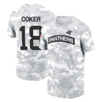 Kooe C.Panthers #18 Jalen Coker Player Arctic Camo Salute to Service T-Shirt Hoodies Stitched Jerseys