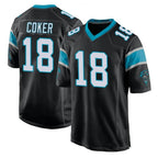 Kooe C.Panthers #18 Jalen Coker Player Black Game Stitched Jerseys