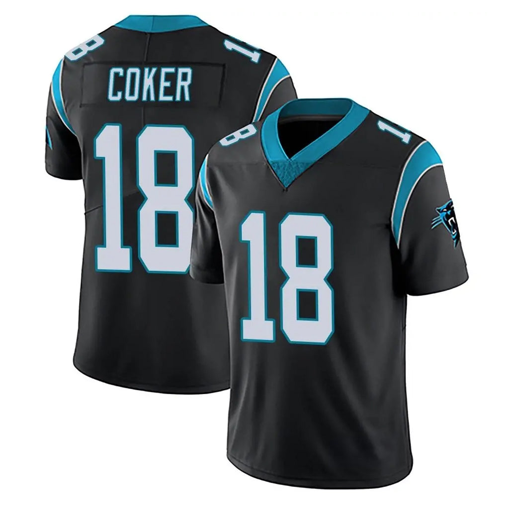 Kooe C.Panthers #18 Jalen Coker Player Black Vapor Untouchable Limited Game Stitched Jerseys