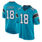 Kooe C.Panthers #18 Jalen Coker Player Blue Game Stitched Jerseys