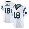 Kooe C.Panthers #18 Jalen Coker Player White Vapor F.U.S.E. Limited Home Game Stitched Jerseys