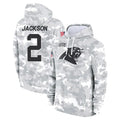 Kooe C.Panthers #2 Michael Jackson Player Arctic Camo Salute to Service Pullover Hoodies Limited Game Stitched Jerseys