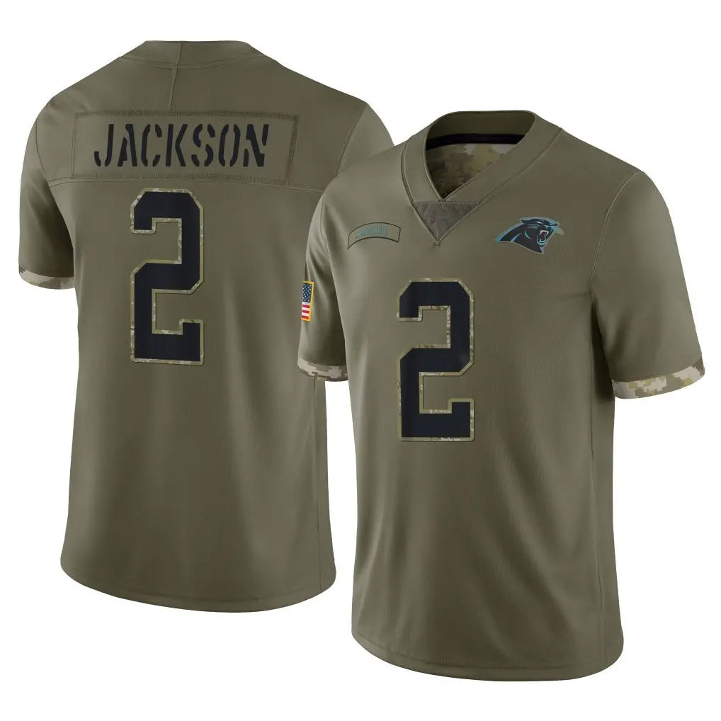 Kooe C.Panthers #2 Michael Jackson Player Olive Salute to Service Game Stitched Jerseys