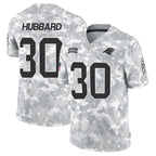 Kooe C.Panthers #30 Chuba Hubbard Player Arctic Camo Salute to Service Limited  Jerseys