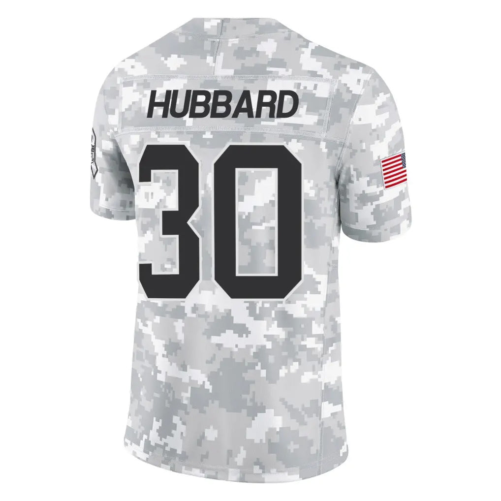 Kooe C.Panthers #30 Chuba Hubbard Player Arctic Camo Salute to Service Limited Game Stitched Jerseys