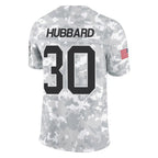 Kooe C.Panthers #30 Chuba Hubbard Player Arctic Camo Salute to Service Limited Game Stitched Jerseys