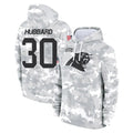 Kooe C.Panthers #30 Chuba Hubbard Player Arctic Camo Salute to Service Pullover Hoodies Limited Game Stitched Jerseys