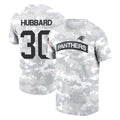 Kooe C.Panthers #30 Chuba Hubbard Player Arctic Camo Salute to Service T-Shirt Hoodies Stitched Jerseys