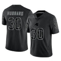 Kooe C.Panthers #30 Chuba Hubbard Player Black Limited Reflective Game Stitched Jerseys
