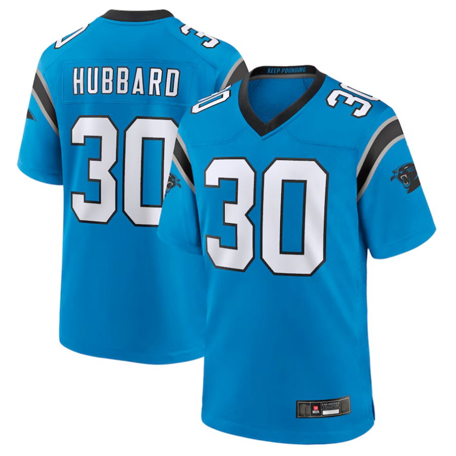 Kooe C.Panthers #30 Chuba Hubbard Player Blue Game Stitched Jerseys
