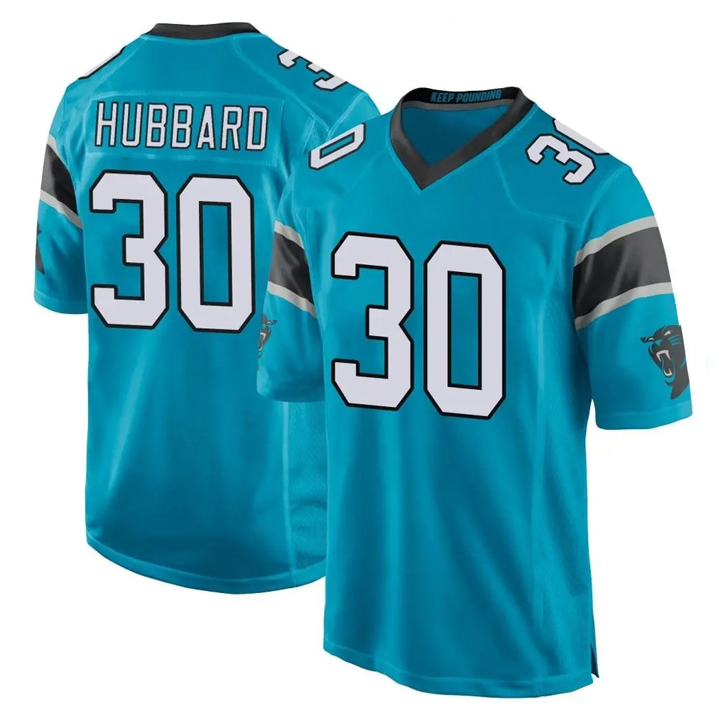 Kooe C.Panthers #30 Chuba Hubbard Player Blue Game Stitched Jerseys