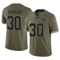 Kooe C.Panthers #30 Chuba Hubbard Player Olive Salute to Service Game Stitched Jerseys