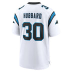 Kooe C.Panthers #30 Chuba Hubbard Player White Home Game Stitched Jerseys