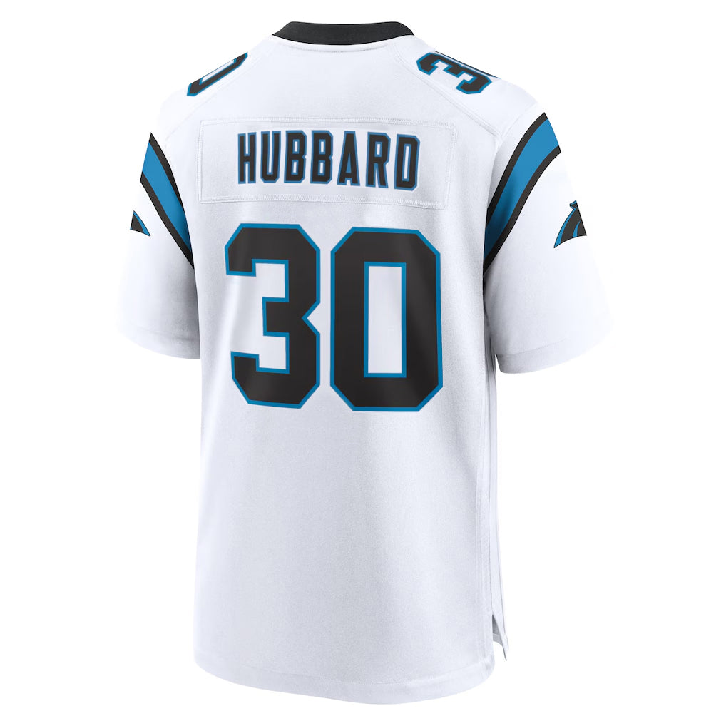 Kooe C.Panthers #30 Chuba Hubbard Player White Home Game Stitched Jerseys