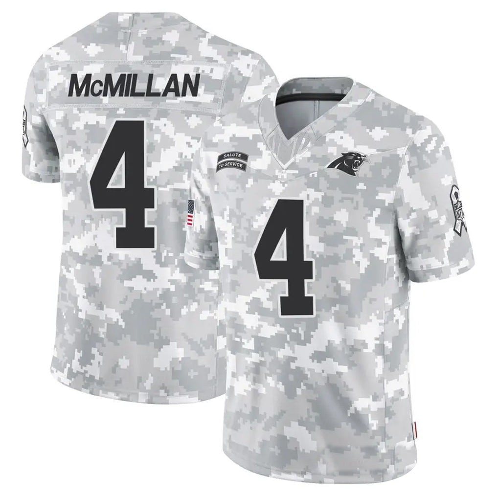 Kooe C.Panthers #4 Tetairoa McMillan Player Arctic Camo Salute to Service Limited  Stitched Jerseys