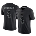 Kooe C.Panthers #4 Tetairoa McMillan Player Black Limited Reflective Game Stitched Jerseys