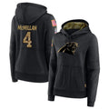 Kooe C.Panthers #4 Tetairoa McMillan Player Black Salute to Service Hoodies Stitched Jerseys