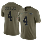 Kooe C.Panthers #4 Tetairoa McMillan Player Olive Salute to Service Game Stitched Jerseys