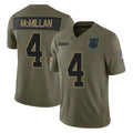 Kooe C.Panthers #4 Tetairoa McMillan Player Olive Salute to Service Limited Home Game Stitched Jerseys