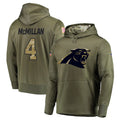 Kooe C.Panthers #4 Tetairoa McMillan Player Olive Salute to Service Limited Hoodies Stitched Jerseys