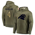 Kooe C.Panthers #4 Tetairoa McMillan Player Olive Salute to Service Limited Hoodies Stitched Jerseys