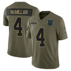 Kooe C.Panthers #4 Tetairoa McMillan Player Salute To Service Olive Limited Stitched Jerseys