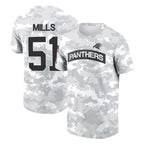 Kooe C.Panthers #51 Sam Mills Player Arctic Camo Salute to Service T-Shirt Hoodies Stitched Jerseys