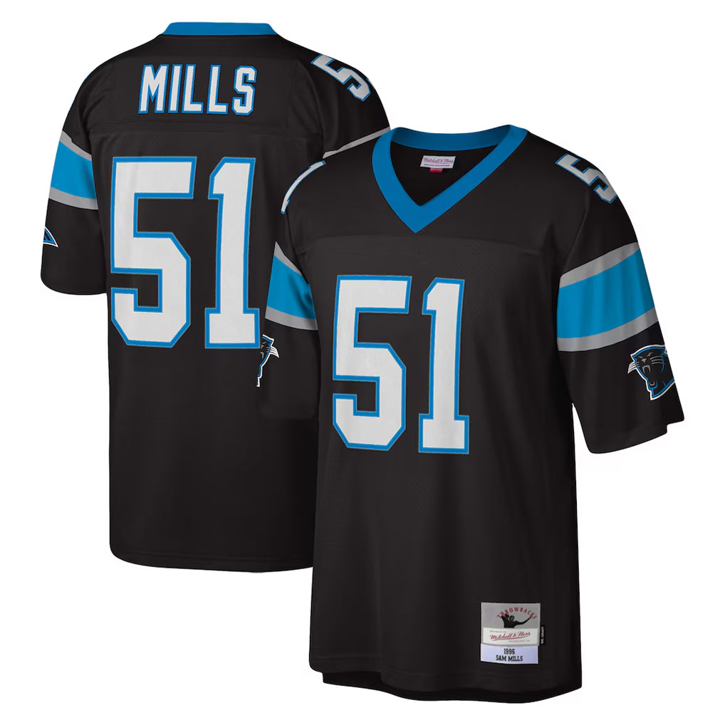 Kooe C.Panthers #51 Sam Mills Player Black Mitchell & Ness Legacy Replica Stitched Jerseys