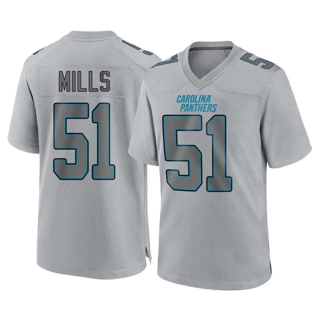 Kooe C.Panthers #51 Sam Mills Player Gray Atmosphere Fashion Game Stitched Jerseys