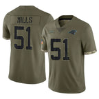 Kooe C.Panthers #51 Sam Mills Player Olive Salute to Service Game Stitched Jerseys