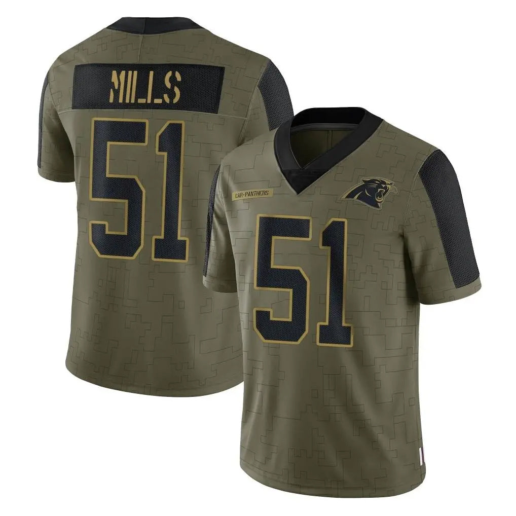 Kooe C.Panthers #51 Sam Mills Player Olive Salute to Service Limited Game Stitched Jerseys