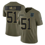 Kooe C.Panthers #51 Sam Mills Player Olive Salute to Service Limited Home Game Stitched Jerseys