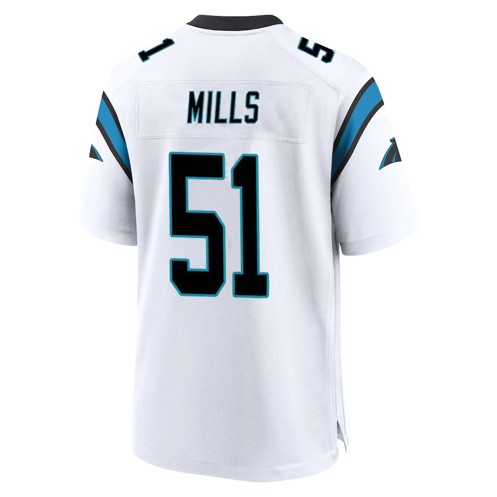 Kooe C.Panthers #51 Sam Mills Player White Home Game Stitched Jerseys