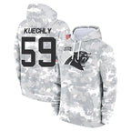 Kooe C.Panthers #59 Luke Kuechly Player Arctic Camo Salute to Service Hoodies Stitched Jerseys