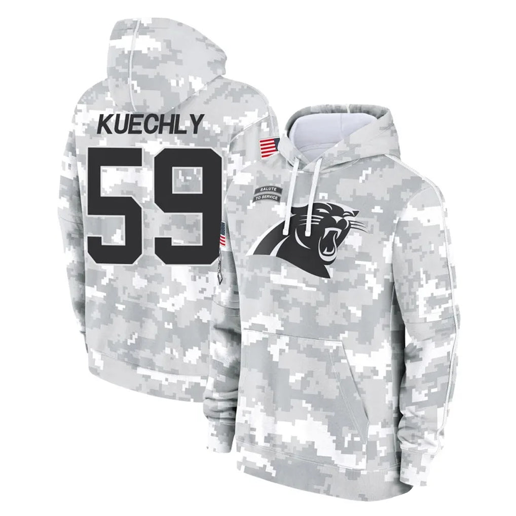 Kooe C.Panthers #59 Luke Kuechly Player Arctic Camo Salute to Service Pullover Hoodies Limited Game Stitched Jerseys