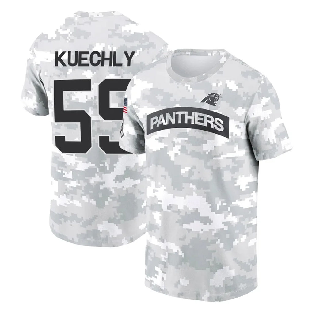 Kooe C.Panthers #59 Luke Kuechly Player Arctic Camo Salute to Service T-Shirt Hoodies Stitched Jerseys