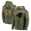 Kooe C.Panthers #59 Luke Kuechly Player Olive Salute to Service Hoodies Stitched Jerseys