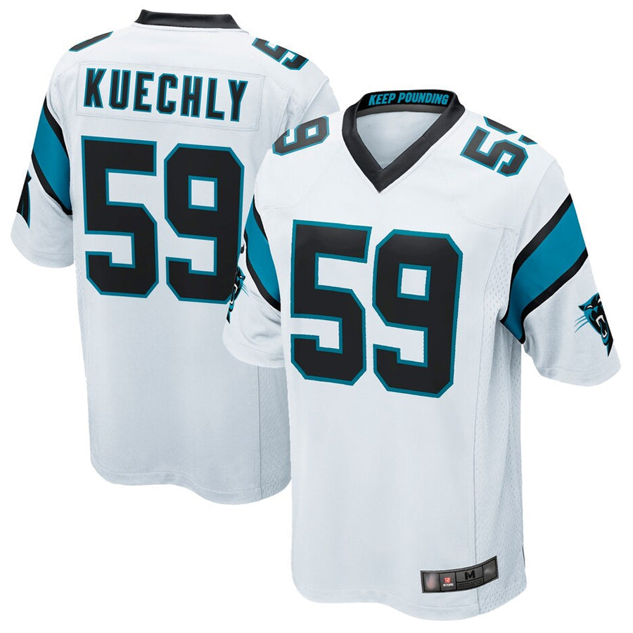 Kooe C.Panthers #59 Luke Kuechly Player White Home Game Stitched Jerseys