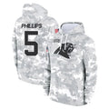 Kooe C.Panthers #5 Jaelan Phillips Player Arctic Camo Salute to Service Pullover Hoodies Limited Game Stitched Jerseys