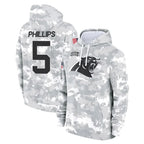 Kooe C.Panthers #5 Jaelan Phillips Player Arctic Camo Salute to Service Pullover Hoodies Limited Game Stitched Jerseys