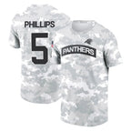 Kooe C.Panthers #5 Jaelan Phillips Player Arctic Camo Salute to Service T-Shirt Hoodies Stitched Jerseys