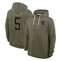 Kooe C.Panthers #5 Jaelan Phillips Player Olive Salute to Service Hoodies Game Stitched Jerseys